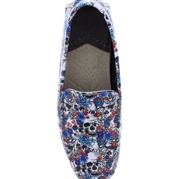 Robert Graham Skull Print Leather Anchor Moccasin Loafers